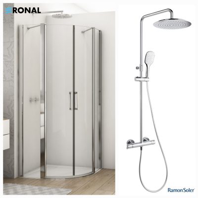 Dušo kabina DIVERA D22SRB RONAL + termostatinė dušo sistema Blautherm RamonSoler