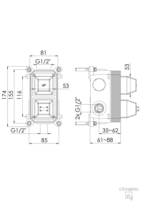 Potinkinis dušo komplektas PUSHTRONIC serija 341 STEINBERG - Image 6
